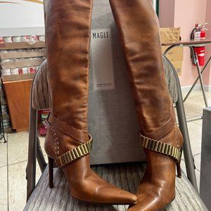 MAGLI ITALY  BROWN LEATHER  Boots 7.5/37